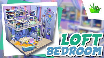 DOLLHOUSE STYLE LOFT BEDROOM || The Sims 4: Nifty Knitting || Speed Build (No CC)