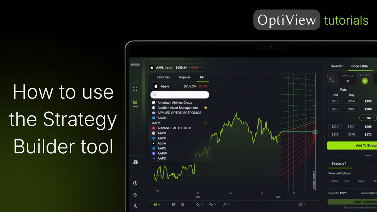OptiView Tutorials: How to use the Strategy Builder tool - YouTube