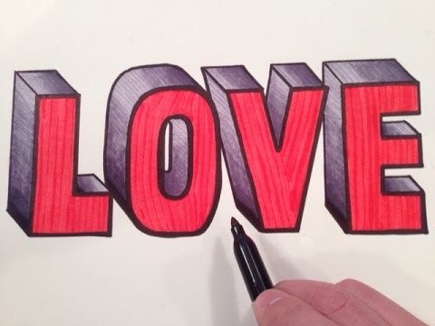 How To Draw Love In 3d Youtube