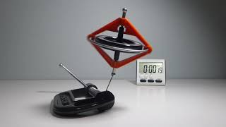 Toy Gyroscope on Tilted Needle Rises and Cage Spins Freely in 0:30 (2)