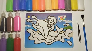 "Drawing in Dust : The Magic of Sand Painting a Boy with Dolphin." Mewarnai Dengan Pasir Warna.