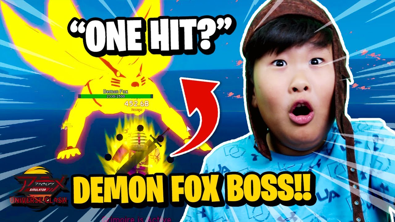 Fighting with Demon Fox Boss Anime Fighting Simulator Roblox