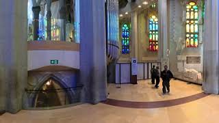 360VR Barcelona - Sagrada Familia Basilica from east entrance. Spain.