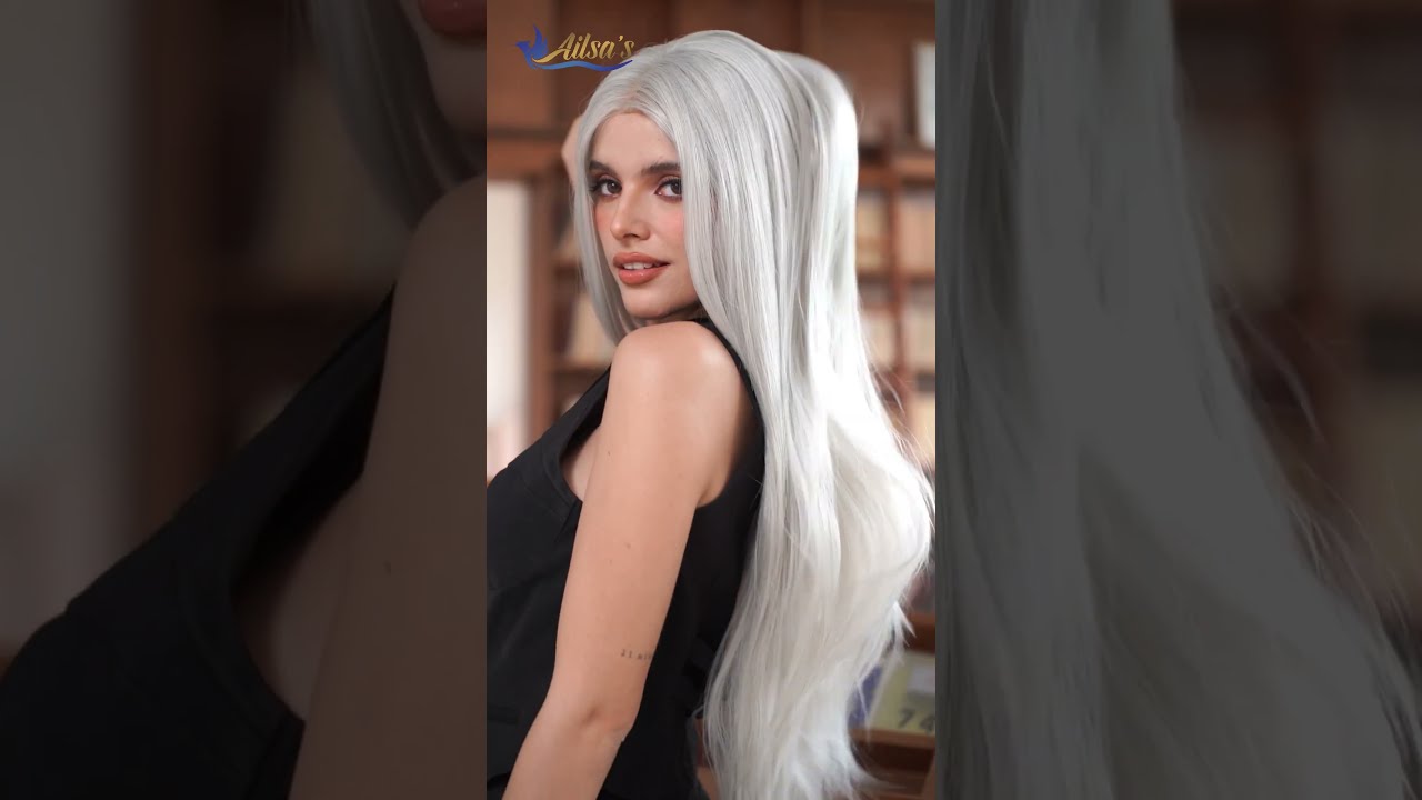 Chic Grey Straight Hair Wig Review and Try-On