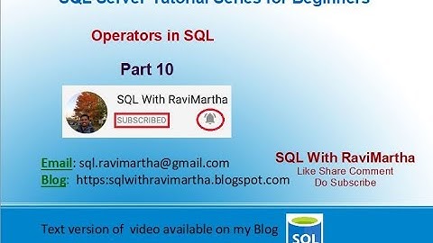 Operators in SQL |Arithmetic | Comparison | Set | Logical Operators | Assignment | Bitwise |Compound