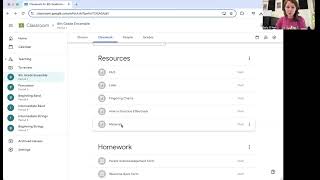 Google Classroom in Music- Classwork Tab Profile