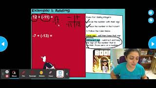 Adding Integers using T-Chart