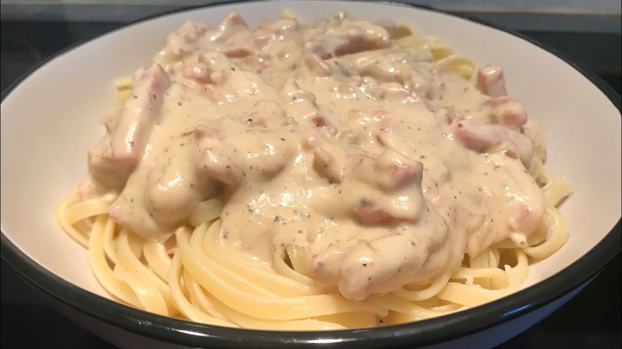 PÂTES À LA CRÈME ET LARDONS FUMÉS / FACILE RAPIDE ET TROP BON 😉👍 YouTube
