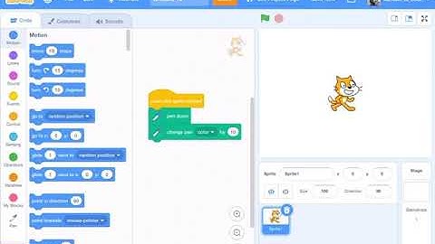 How to make a rainbow circle in scratch using the pen