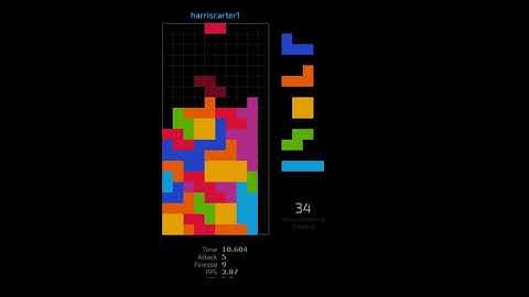 Tetris 40 LINES / 29.036 Seconds / 3.58 pieces per second