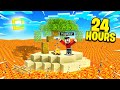 SURVIVAL on a LAVA ISLAND For 24 HOURS! (Minecraft)