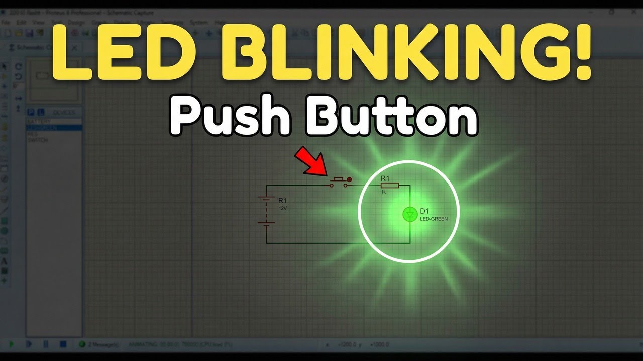 Protious Beginner Electronics: LED Blinker with Push Button (Virtual ...