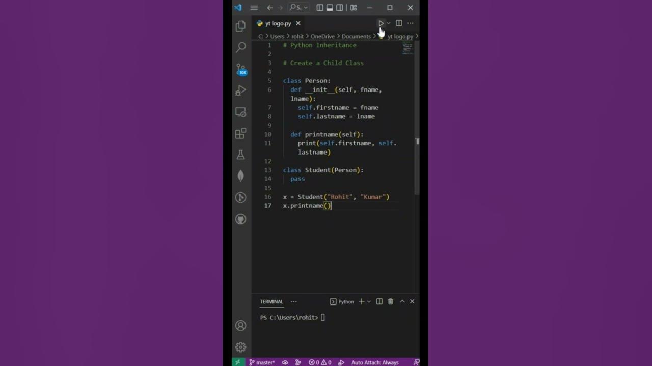 Python inheritance create a child class in python python tutorial 