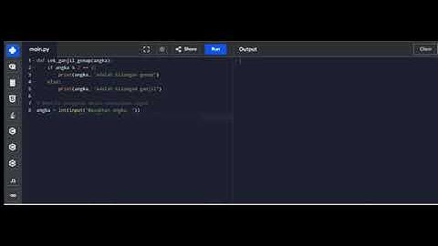 Belajar python: mendeteksi bilangan ganjil genap
