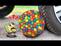 Fun Experiment Car vs M&amp;M&#39;s - Crushing Crunchy &amp; Soft Things by Car! | Little Spongebob In Real Life
