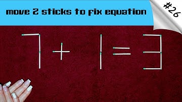 Matchstick puzzle #26 | Match puzzle 7+1=3 with hint and solution.