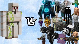 minecraft iron golem vs all mob fight || minecraft mob battle