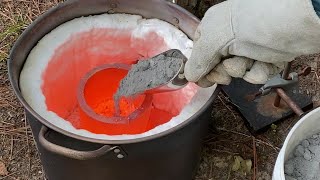 Melting Cement Silver With Propane Furnace