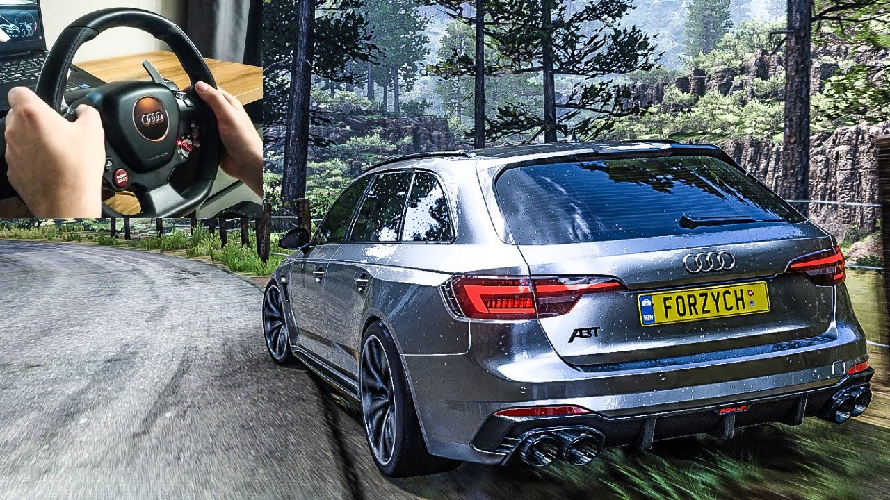 Audi RS4 Avant - Forza Horizon 5 | Steering Wheel Gameplay