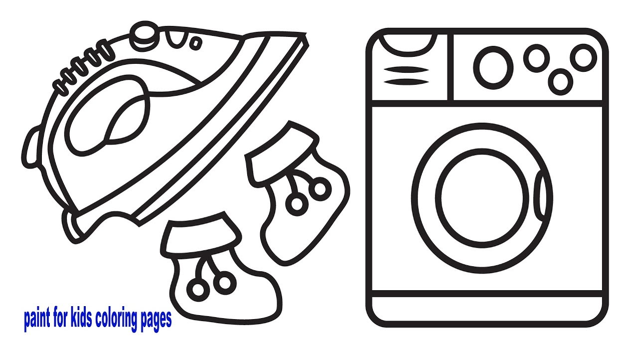 Baby Washing Machine Toy And Iron Coloring Pages For Kids And Toddlers Videos For Kids Youtube