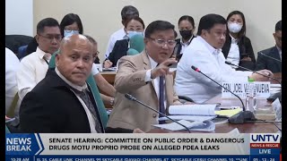 Senate Hearing: Committee on Public Order \& Dangerous Drugs motu proprio probe on alleged PDEA Leaks