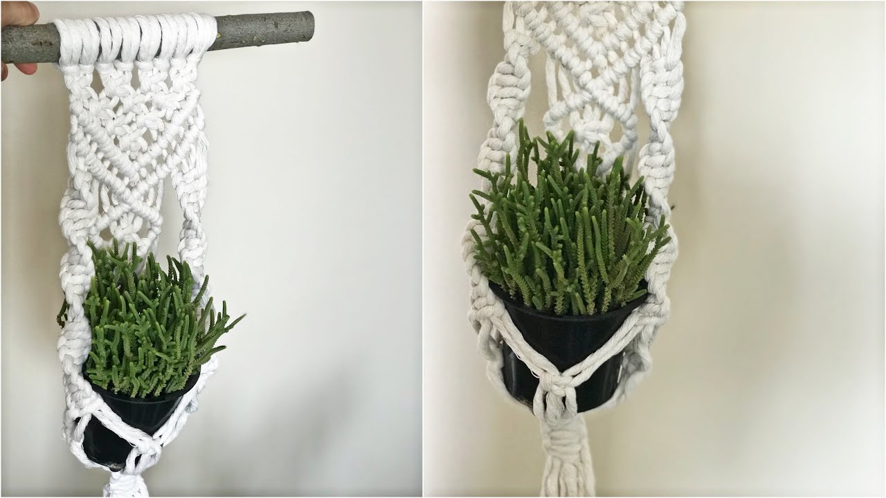 Makrome Saksılık | 3 Temel Düğümle Makrome Yapalım | En  Kolay Makrome Duvar Süsü