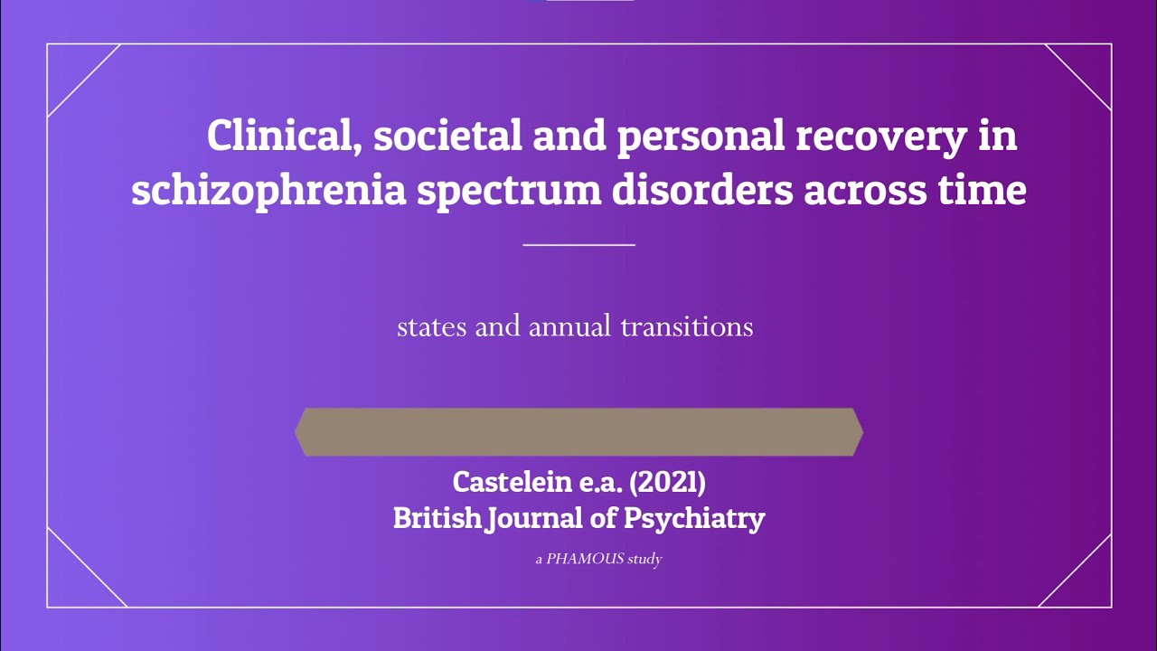 Clinical, societal and personal recovery in psychosis over time