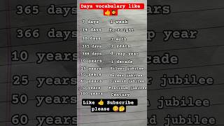 important words Days vocabulary #nurtara saddam#spoken #english #education #shots #video #like 👍