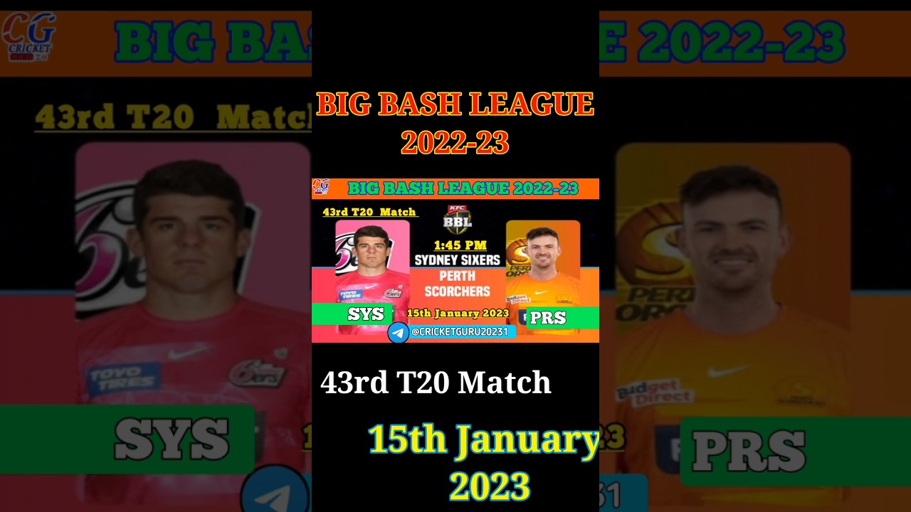 SYS vs PRS 41st T20 Match | 15th January 2023 