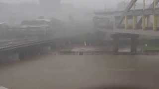 1040808父親節蘇迪勒颱風侵台基隆河台北市成功橋河段，狂風暴雨溪水暴漲忠實記錄