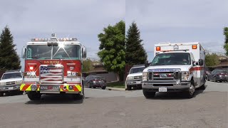 San Mateo Consolidated Fire Dept. Engine 26 + American Medical Response Medic 90 Responding/Arriving
