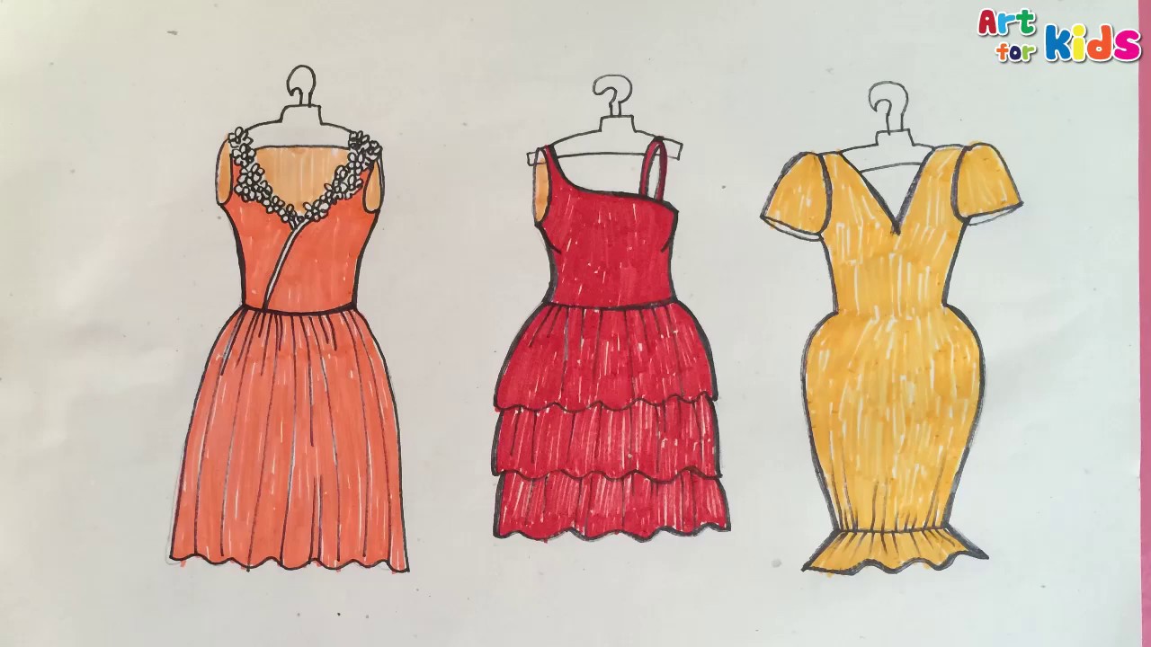 How To Draw Fashion Clothes For Kids 14 How To Draw Dresses For Kids Art For Kids Youtube