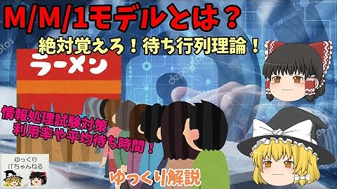 【ゆっくりIT】M/M/1モデルとは？ 絶対覚えろ！待ち行列理論！ 情報処理試験対策 ～ゆっくり解説～ No.066
