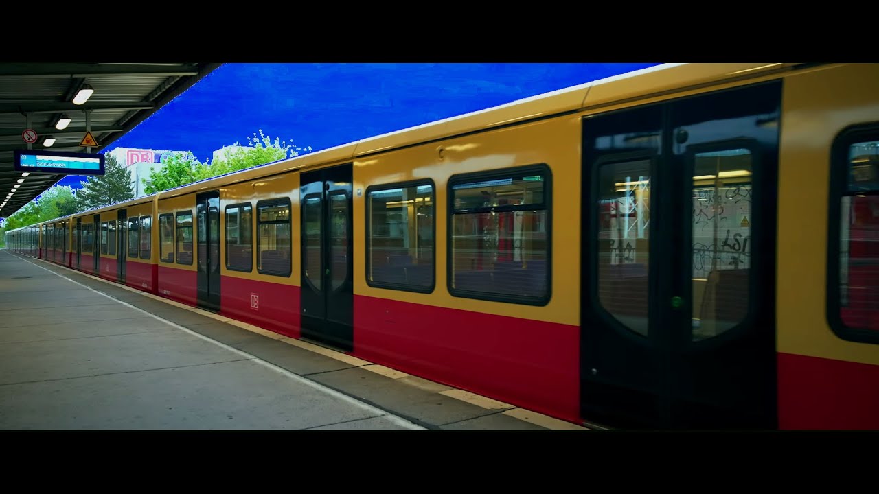 Germany, Berlin, S-Bahn ride from Flughafen BER Terminal 1-2 to Berlin Schönefeld