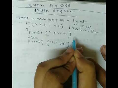 Check Whether a Number is Even or Odd dry run in C