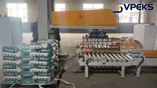 Efficient Column Palletizer for Bag Filled Mortar Powder  Palletising Machine Demo
