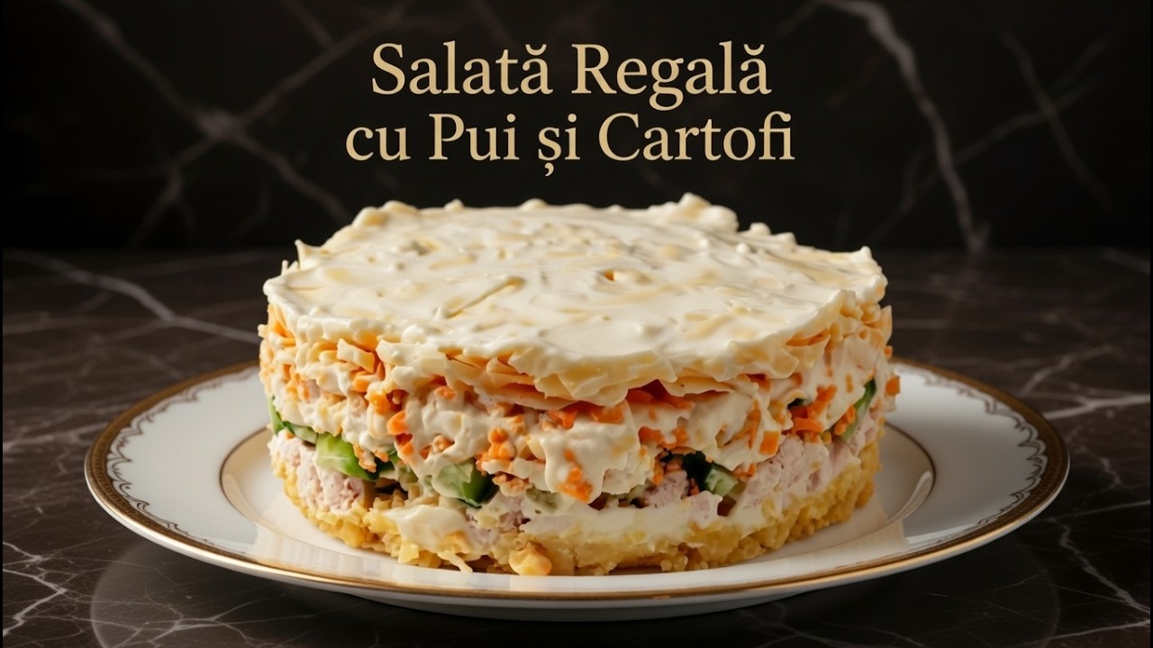 Salată Regală cu Pui și Cartofi #SalataRegala #SalataCuPui #ReteteUsorDeFacut #ReteteSimple #Gustari