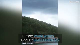 Strange Phenomenon caught on camera in the Croatian skies | 2 WHIRLWINDS APPEAR SIMULTANEOUSLY 2017 screenshot 4