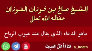 ماهو الدعاء الذي يقال عند هبوب الرياح - الشيخ صالح بن فوزان الفوزان