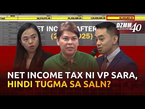 VP Sara's net income tax, hindi tugma sa kaniyang SALN? | DZMM Teleradyo (08 October 2026)
