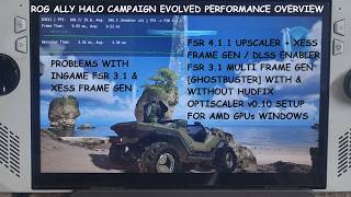 Rog Ally Halo Campaign Evolved Performance FSR 4.1.1 + XeFG / DLSS Enabler FSR MFG Optiscaler Setup