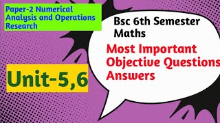 Important Objective questions | Bsc 6th Semester Maths | Operations Research | Paper2 #yourbscguide