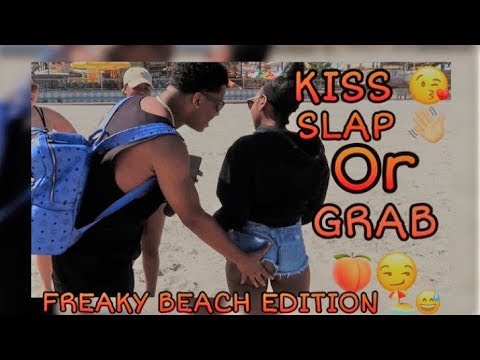 Kiss, Slap Or Grab 🍑 | Public Interview | Freaky Beach Edition ☀️ - YouTube