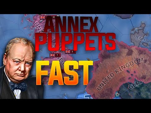 HOI4 How to Annex Puppets The Fastest Ways Possible (hearts of iron 4 tutorial Guide)