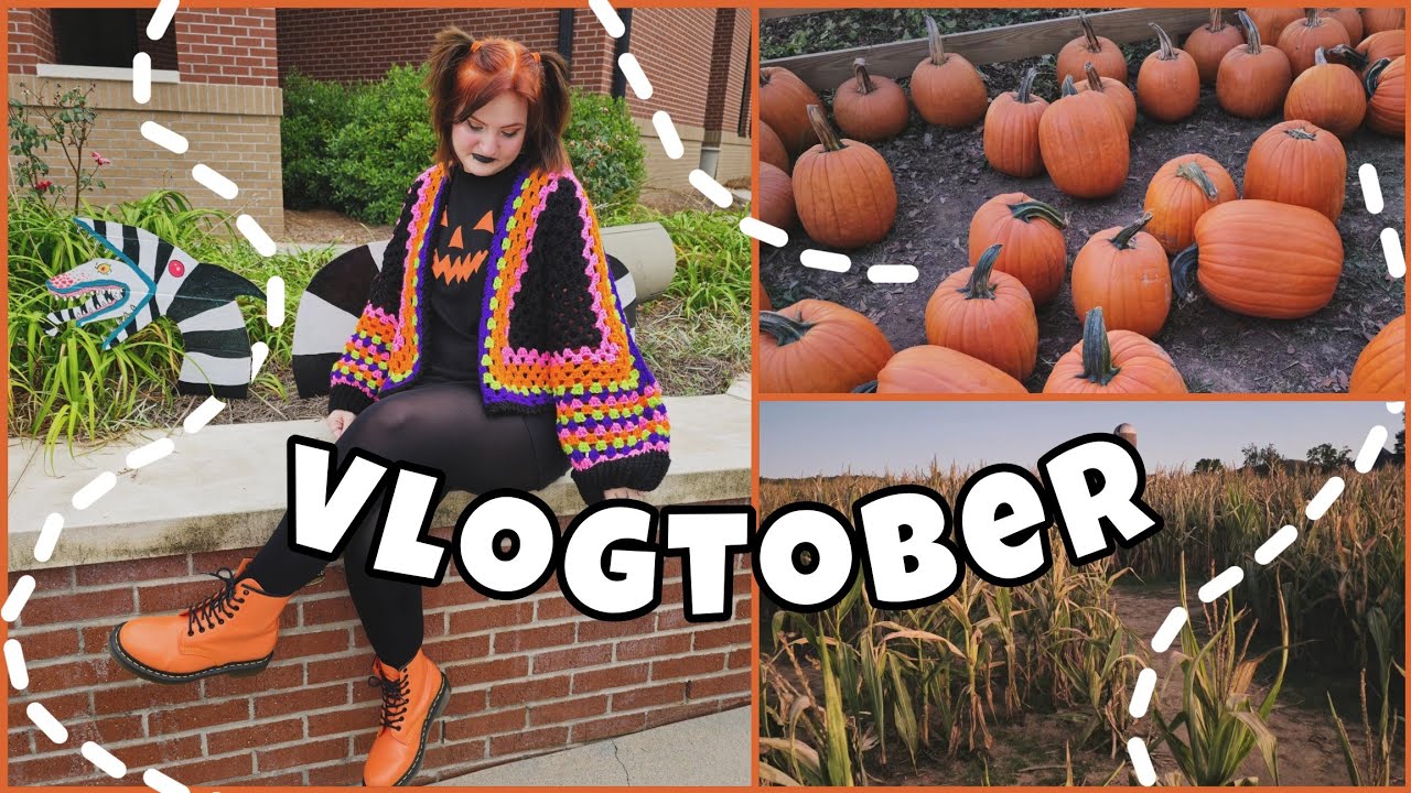 fall activities & crocheting a halloween sweater🎃✨🧶 | vlogtober |