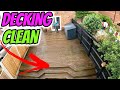 Pressure washing dirty decking