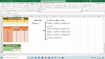 Programação Linear: Solver Excel