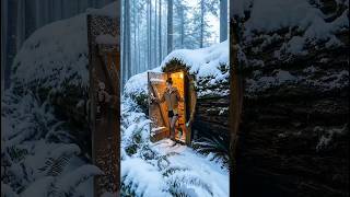 Hidden Winter Cabin in the Forest ❄️ You Won’t Believe What’s Inside! #HiddenHome#WinterCabin