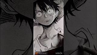 One piece Luffy Anime Drawing 😱🔥 #shorts #youtubeshorts #art #drawing #onepiece #anime #rahiljindran