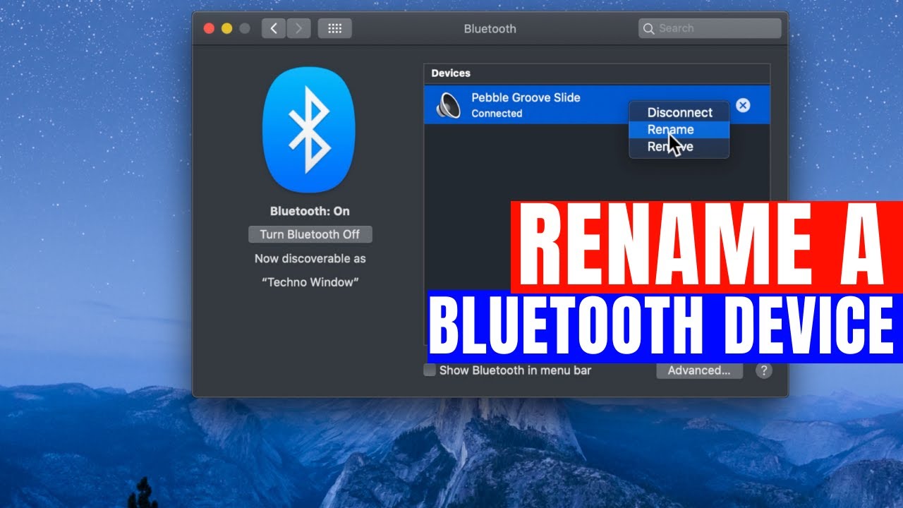 rename a bluetooth device rename a bluetooth device